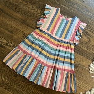 Girls Pink Chicken Rainbow Dress